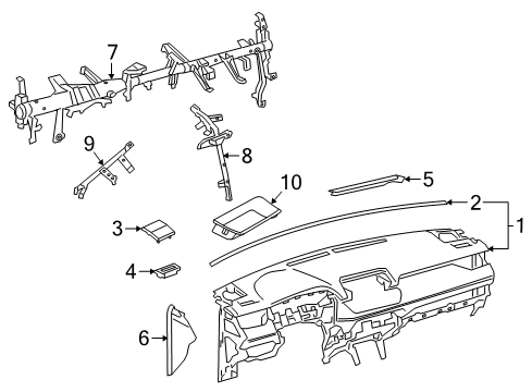 2021 Toyota RAV4 Brace Sub-Assembly, Inst Diagram for 55306-0R070