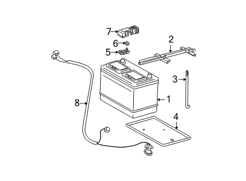 2005 Toyota Tundra Tray, Battery Diagram for 74431-0C010