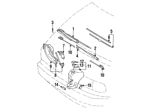 1996 Toyota Previa Wiper & Washer Components, Electrical Diagram 2 - Thumbnail