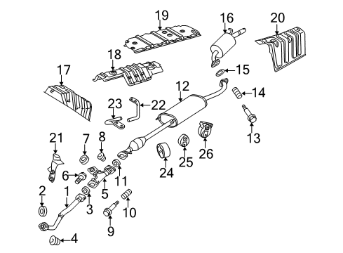 2009 Toyota Highlander Bracket, Exhaust Pipe Support Diagram for 17571-0P080