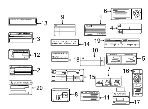 2008 Toyota Prius Emission Label Diagram for 11298-21161