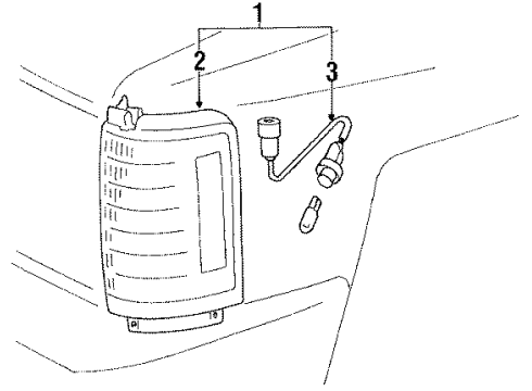 1988 Toyota 4Runner Socket And Wire, Clearance Lamp Diagram for 81615-89162