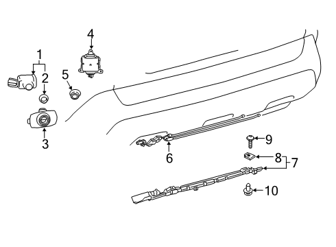 2022 Toyota RAV4 Electrical Components - Rear Bumper Diagram