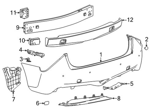 2020 Toyota Mirai Spoiler Sub-Assembly, Rear Diagram for 76088-62010