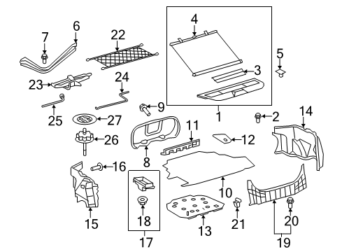 2008 Toyota Camry Interior Trim - Rear Body Diagram 3 - Thumbnail