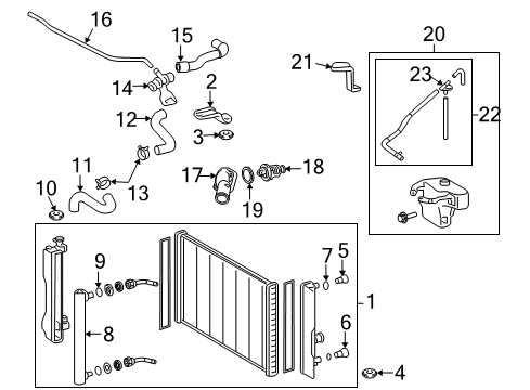 2013 Toyota Matrix Radiator & Components Diagram 1 - Thumbnail