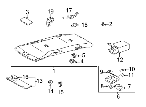 2003 Toyota Sienna Interior Trim - Roof Diagram