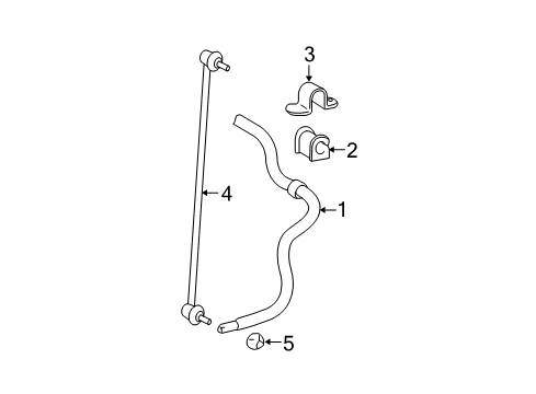 2008 Toyota Yaris Stabilizer Bar & Components - Front Diagram