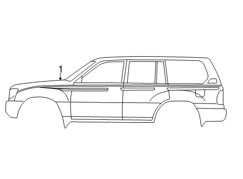 2001 Toyota Land Cruiser Stripe Tape, Passenger Side Diagram for 75987-60360