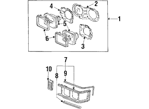 1986 Toyota Van Vehicle Lighting & Electrical Components Diagram 2 - Thumbnail