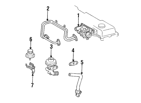 1994 Toyota Land Cruiser Valve Assy, EGR Diagram for 25620-66010