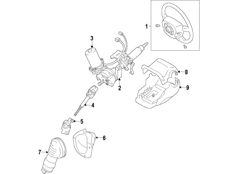 2012 Toyota Prius C Steering Column & Wheel, Steering Gear & Linkage Diagram 1 - Thumbnail