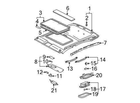 2004 Toyota Avalon Moulding, Sun Roof Opening Trim Diagram for 63318-AC010-B0