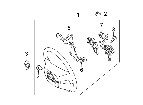 2008 Toyota Tundra Switch Assy, Steering Pad Diagram for 84250-0C010-E0