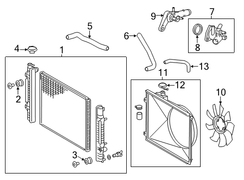 2020 Toyota Tacoma Radiator & Components, Cooling Fan Diagram 2 - Thumbnail