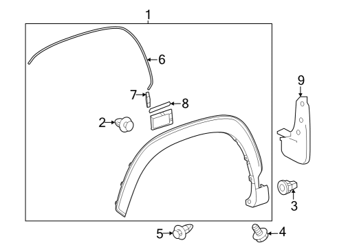 2023 Toyota Corolla Cross Exterior Trim - Fender Diagram