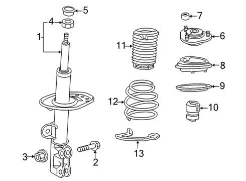 2023 Toyota Corolla Cross Struts & Components  Diagram