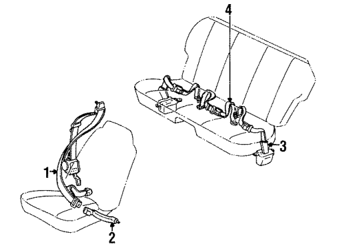 1985 Toyota Corolla Belt Assembly, Rear Seat L Diagram for 73340-12150-03