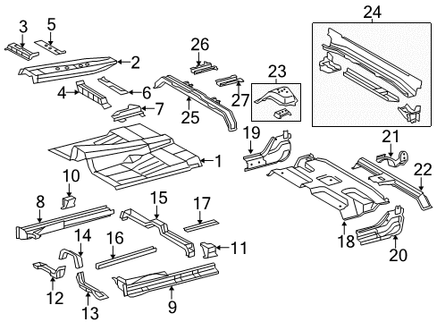 2016 Toyota Tundra Reinforce Sub-Assy, Floor Side, Inner RH Diagram for 57403-0C050