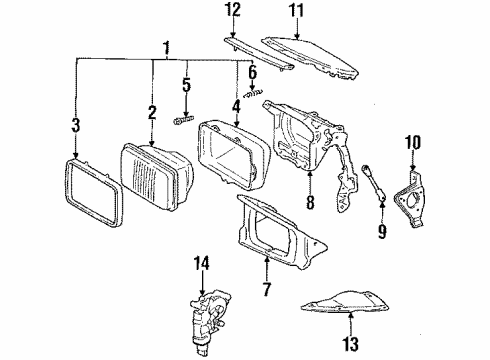 1993 Toyota Celica Rod Assy, Retractable Headlamp Diagram for 54130-20020