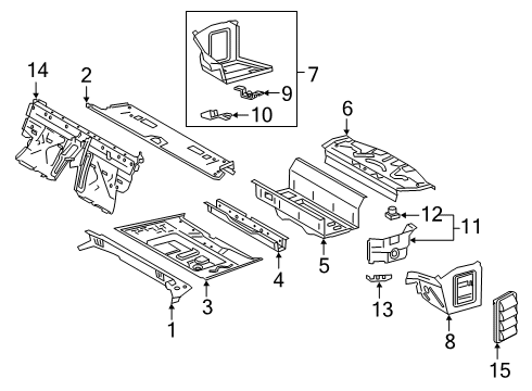 2022 Toyota GR Supra Rear Floor & Rails Diagram