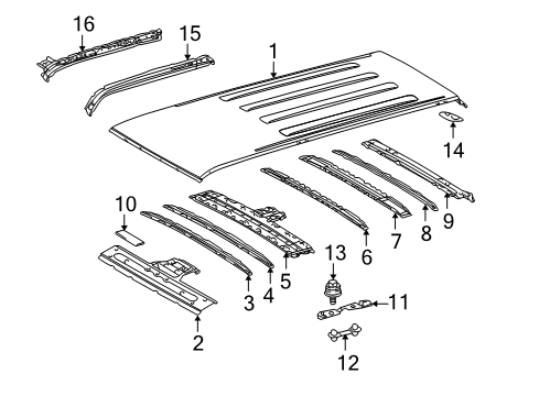 2019 Toyota 4Runner Roof & Components Diagram