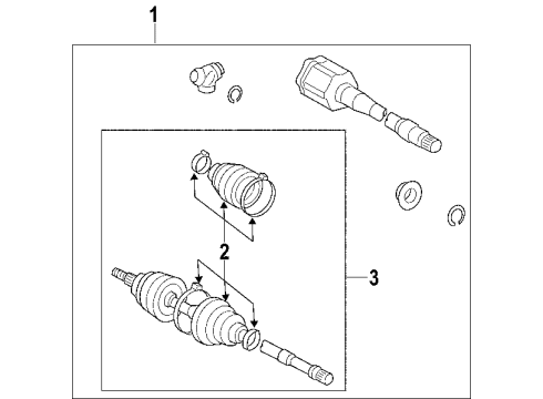 2004 Toyota Sienna Front Axle Shafts & Joints, Drive Axles Diagram