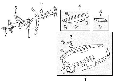 2010 Toyota Camry Cluster & Switches, Instrument Panel Diagram 2 - Thumbnail