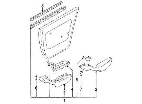 1994 Toyota Camry Interior Trim - Rear Door Diagram