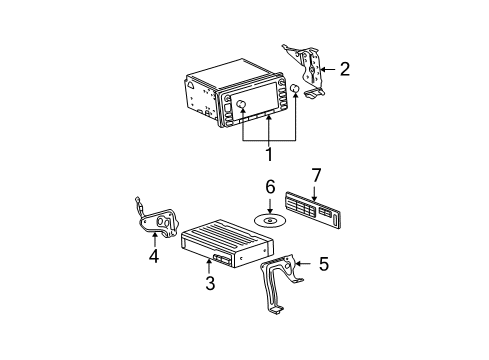 2004 Toyota Camry Bracket, Disc Player Diagram for 86274-33190