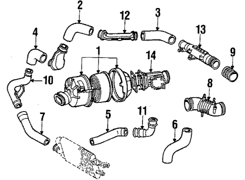 1988 Toyota Supra Connector, Intake Air Diagram for 17860-42010