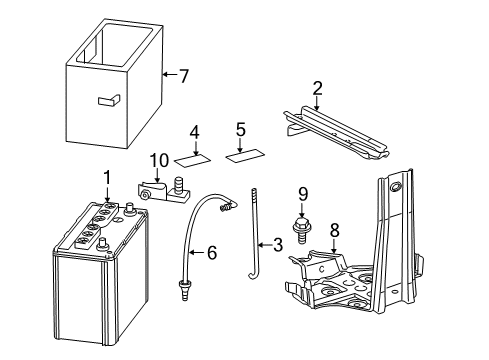 2011 Toyota Highlander Label, Battery CAUTI Diagram for 28897-0P040