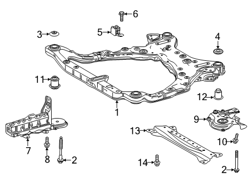 2021 Toyota Avalon Suspension Mounting - Front Diagram