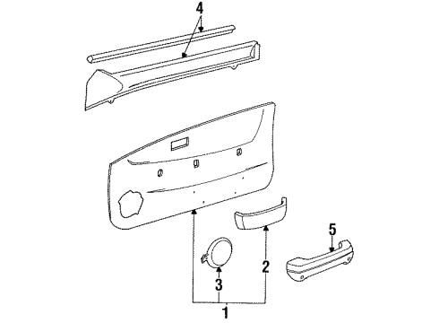 1992 Toyota Tercel Interior Trim - Front Door Diagram