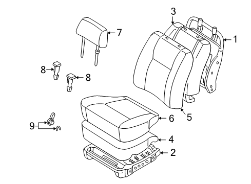 1999 Toyota Tacoma Front Seat Cushion Cover, Left(For Separate Type) Diagram for 71072-04022-E4