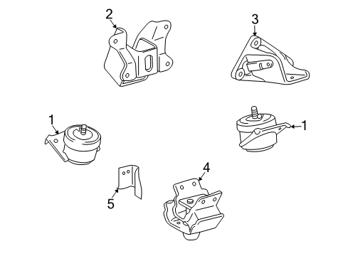 2007 Toyota FJ Cruiser Engine & Trans Mounting Diagram