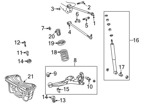 1998 Toyota RAV4 Bush, Rear Suspension Arm Diagram for 48725-42011