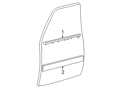 2001 Toyota Land Cruiser Moulding, Front Door, Outside LH Diagram for 75732-60120-E1