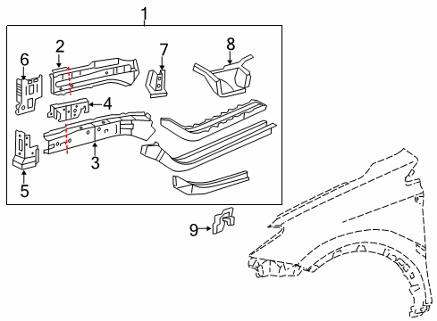 2014 Toyota RAV4 Structural Components & Rails Diagram 2 - Thumbnail