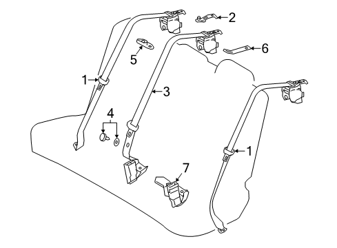 2016 Toyota Corolla Buckle, Driver Side Diagram for 73230-02740-A0