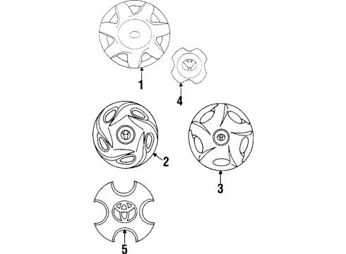 1997 Toyota Tercel Wheel Covers & Trim Diagram