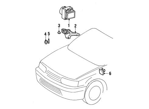 1998 Toyota Tercel ABS Components, Electrical Diagram