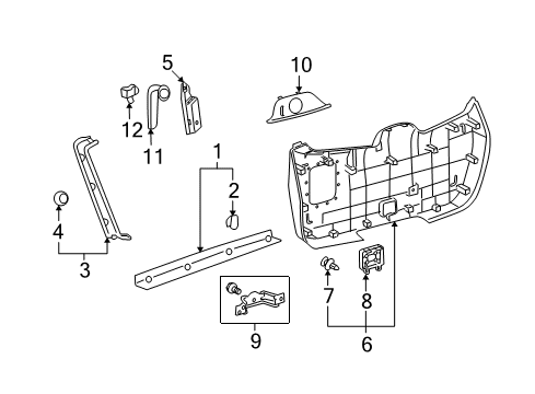 2009 Toyota Highlander Interior Trim - Lift Gate Diagram