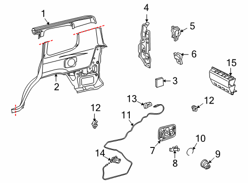 2009 Toyota Land Cruiser Quarter Panel & Components Diagram