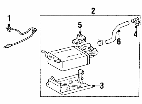 2005 Toyota Matrix Canister Assy, Charcoal Diagram for 77740-01031