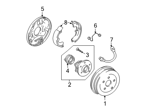 2007 Toyota Matrix Rear Brakes Diagram 2 - Thumbnail