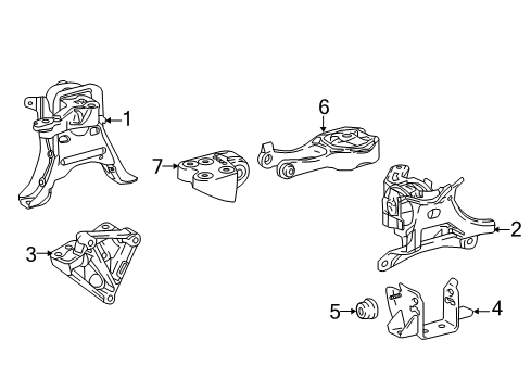 2021 Toyota C-HR Damper, Engine Mounting Diagram for 12351-0T320