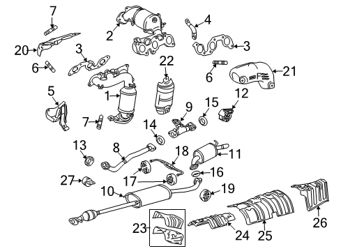 2008 Toyota Highlander Exhaust Components, Exhaust Manifold Diagram 1 - Thumbnail