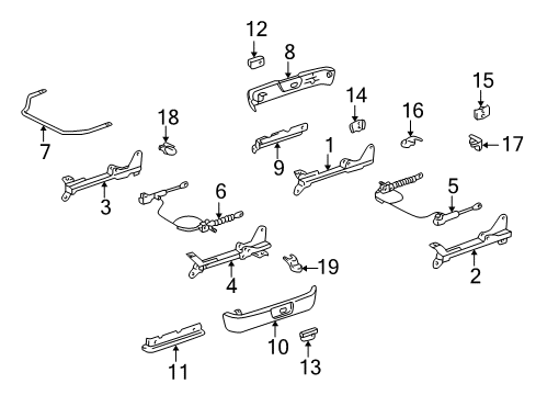 1998 Toyota Camry Handle, RECLINING Ad BLACK Diagram for 72526-33020-C0