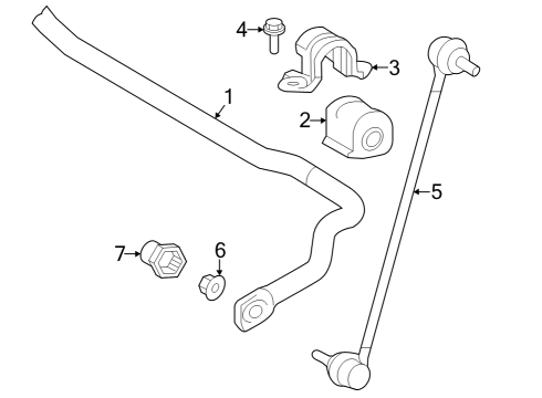 2023 Toyota GR Corolla Stabilizer Bar & Components - Front Diagram